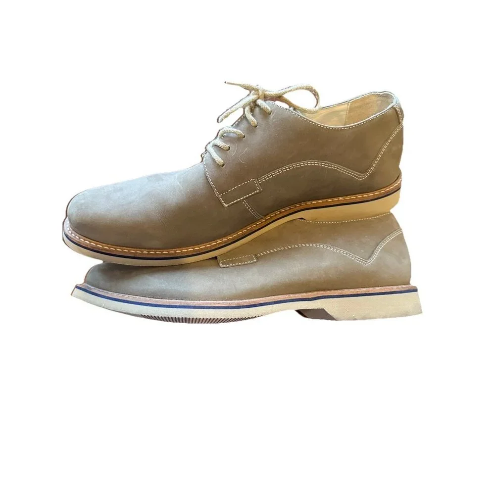 1901 Oxford Casual Shoes M12511 Grey Tan Leather 11.5 Business Made in Brazil